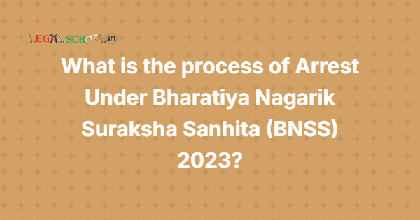 What is the process of Arrest Under Bharatiya Nagarik Suraksha Sanhita (BNSS) 2023?