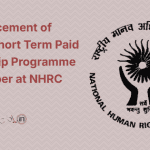 Announcement of Online Short Term Paid Internship Programme September at NHRC 2024
