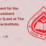 Recruitment for the Post of Assistant Professor (Law) at The Indian Law Institute
