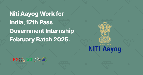 Niti Aayog Work for India, 12th Pass Government Internship February Batch 2025.