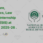 Agriculture, Economics, Law Student Internship Scheme (SIS) at NABARD 2025-26