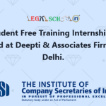 CS Student Free Training Internship with Stipend at Deepti & Associates Firm, New Delhi