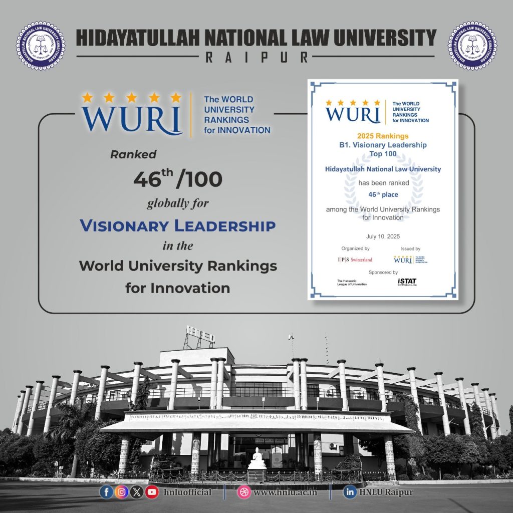 HNLU Secures 46th Global Rank for Visionary Leadership in 2025 WURI Rankings, 2025