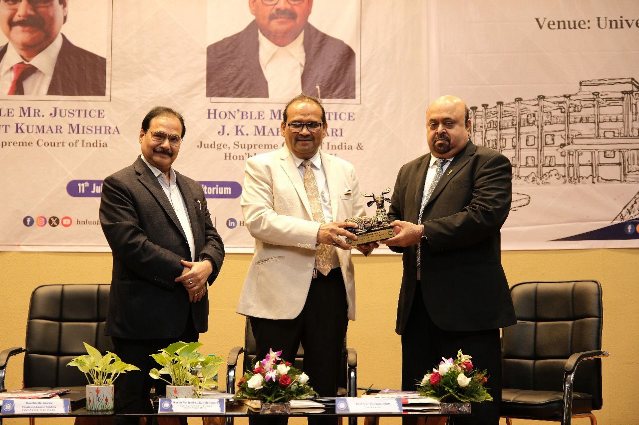HNLU Welcomes Hon’ble Mr. Justice J.K. Maheshwari on His Maiden Visit to Campus