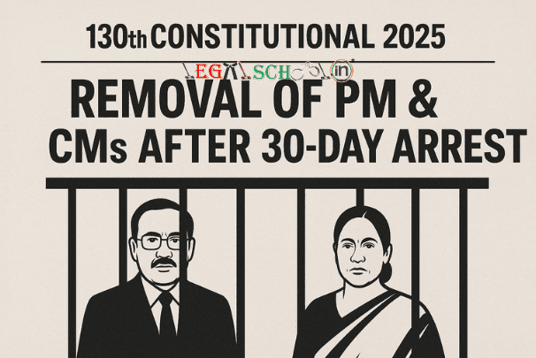 130th Constitutional Amendment 2025 Removal of PM & CMs After 30-Day Arrest