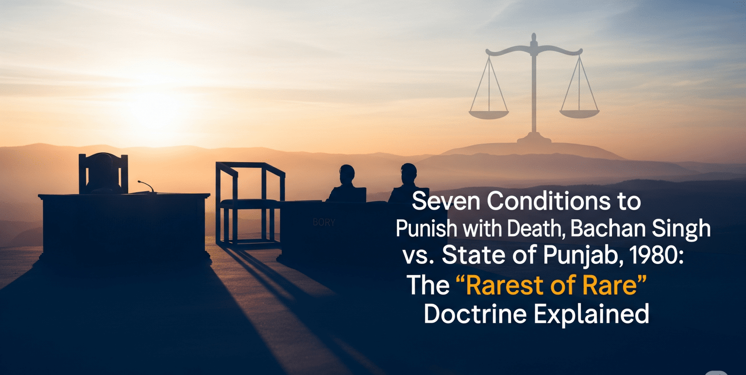 Bachan Singh vs. State of Punjab, 1980 The Rarest of Rare Doctrine Explained