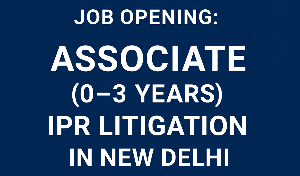 Intellectual Property Rights Law Firm Vacancy