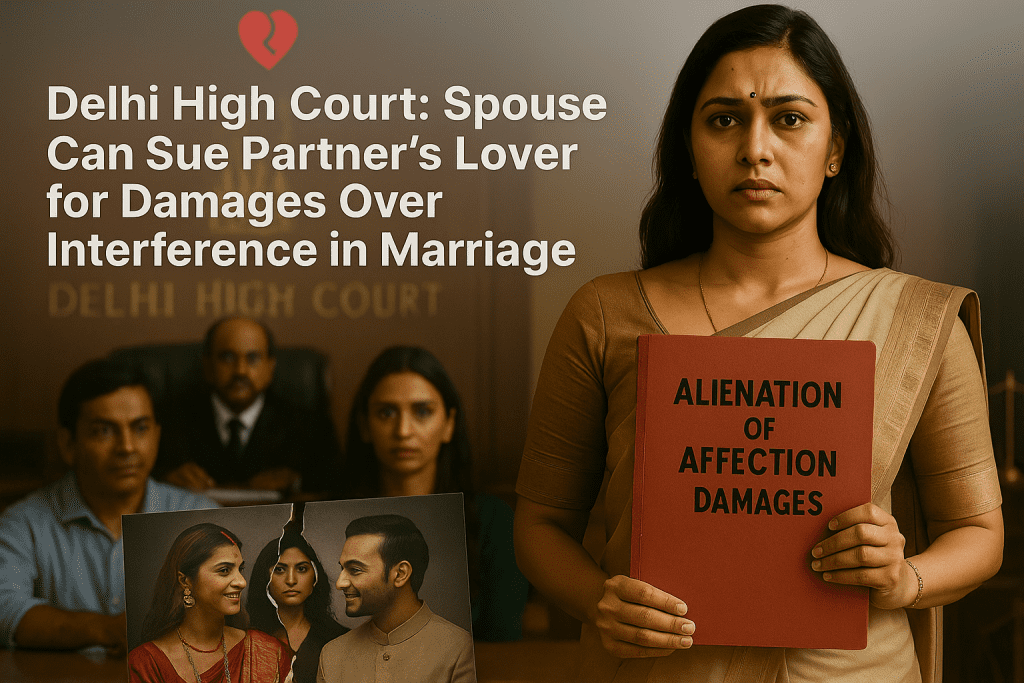 Delhi High Court Spouse Can Sue Partner’s Lover for Damages Over Interference in Marriage