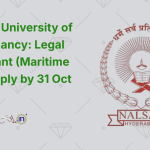 NALSAR University of Law, Vacancy Legal Consultant (Maritime Law), Apply by 31 Oct 2025