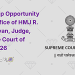 Internship Opportunity at the Office of HMJ R. Mahadevan, Judge, Supreme Court of India, 2026