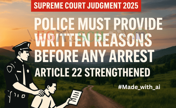 Supreme Court Judgment 2025 Police Must Provide Written Reasons Before Any Arrest Article 22 Strengthened