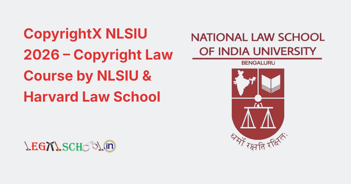 CopyrightX NLSIU 2026 – Copyright Law Course by NLSIU & Harvard Law School