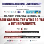 Global Trade Careers & WTO@30 One-Day International Colloquium at HNLU Raipur, 2026