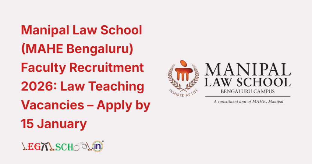 Manipal Law School Faculty