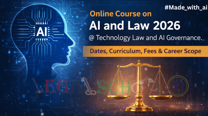 Online Course on AI and Law 2026 @ Technology Law and AI Governance. Dates, Curriculum, Fees & Career Scope