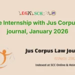 Online Internship with Jus Corpus Law journal, January 2026