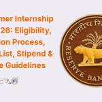 RBI Summer Internship 2025-2026 Eligibility, Application Process, Centres List, Stipend & Complete Guidelines