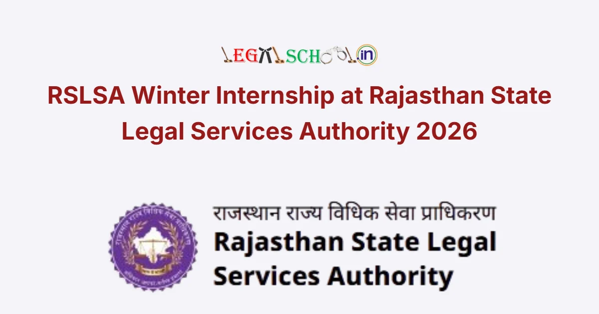 RSLSA Winter Internship Program at Rajasthan State Legal Services Authority 2026