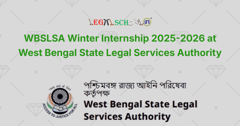 WBSLSA Winter Internship 2025-2026 at West Bengal State Legal Services Authority
