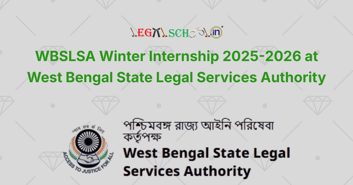 WBSLSA Winter Internship 2025-2026 at West Bengal State Legal Services Authority