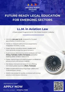 LL.M. in Aviation Law, 2026: Dhirubhai Ambani University – School of Law