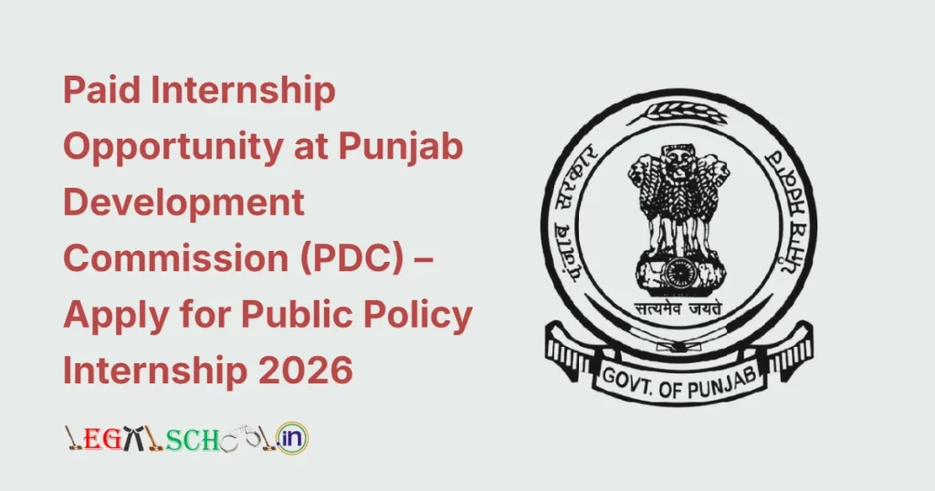 Paid Internship Opportunity at Punjab Development Commission (PDC) – Apply for Public Policy Internship 2026