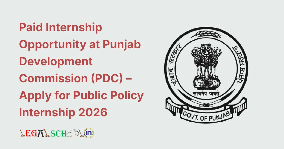 Paid Internship Opportunity at Punjab Development Commission (PDC) – Apply for Public Policy Internship 2026