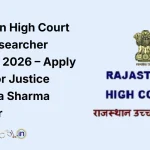 Rajasthan High Court Legal Researcher Vacancy 2026 – Apply Online for Justice Sangeeta Sharma Chamber