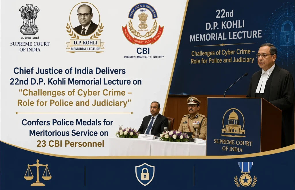 Chief Justice of India on Cyber Crime Challenges: Key Insights from 22nd D.P. Kohli Memorial Lecture 2026