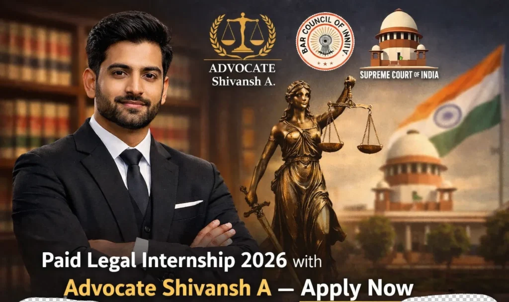 Paid Legal Internship 2026 with Advocate Shivansh A – Apply Now