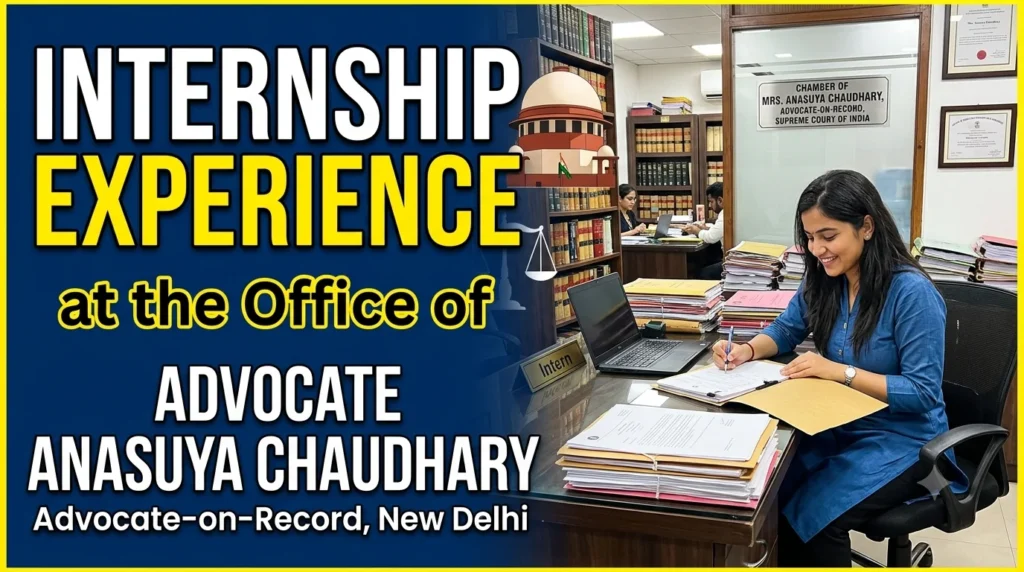 Internship Experience at the Office of Advocate-on-Record Mrs. Anasuya Chaudhary, New Delhi
