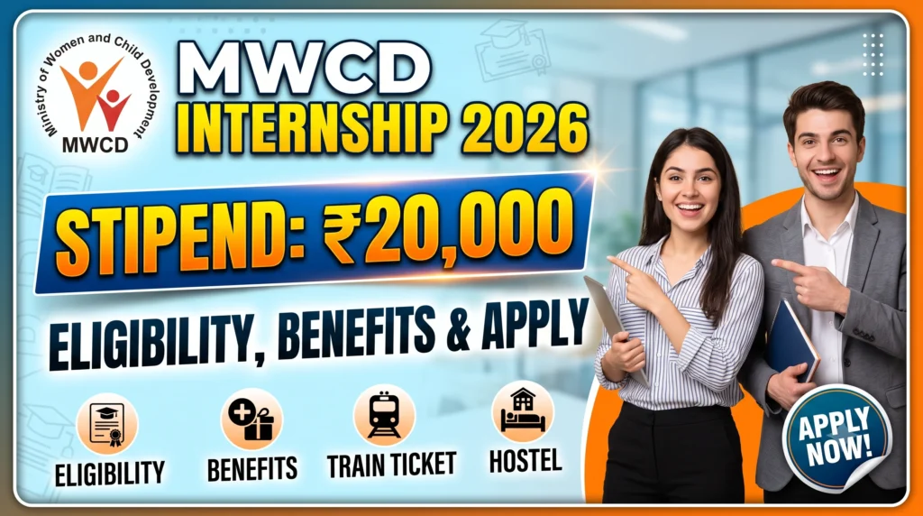 MWCD Internship 2026: Eligibility, ₹20,000 Stipend, Benefits & Apply [Train Ticket, Hostel]